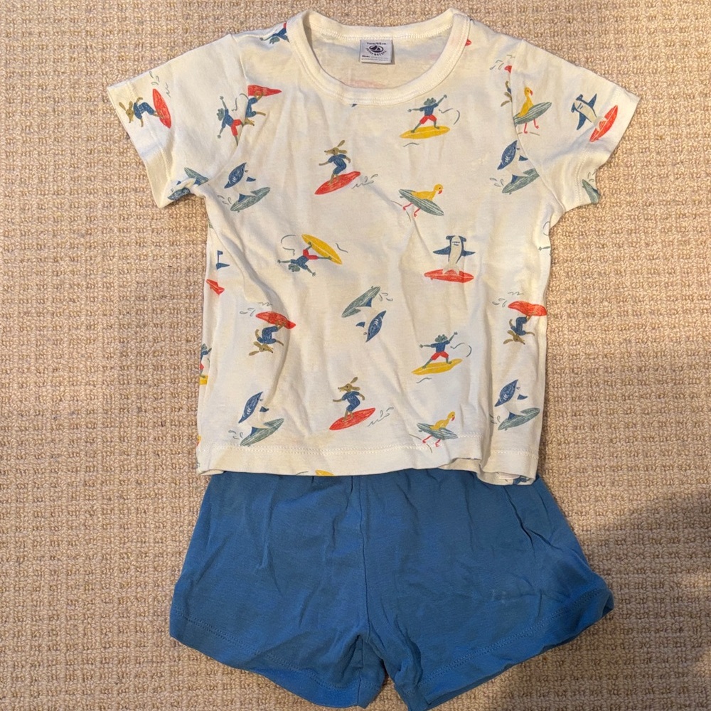 Petit Bateau Cream Frog Print T-Shirt